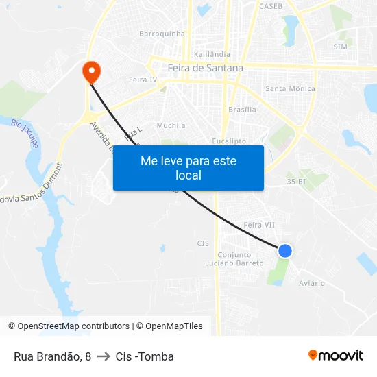 Rua Brandão, 8 to Cis -Tomba map