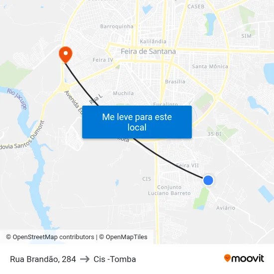 Rua Brandão, 284 to Cis -Tomba map