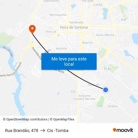 Rua Brandão, 478 to Cis -Tomba map