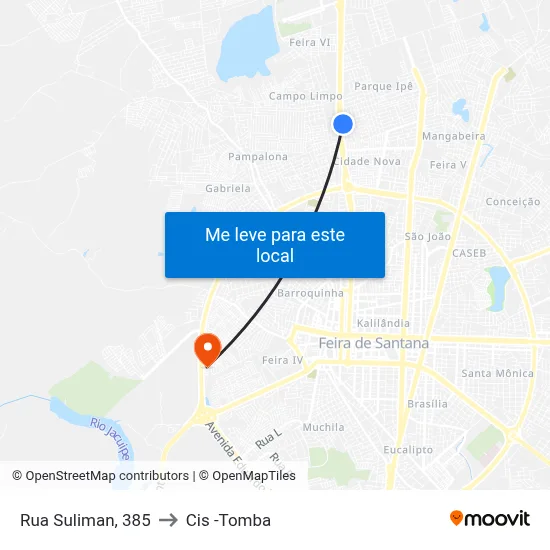 Rua Suliman, 385 to Cis -Tomba map