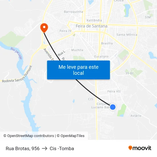 Rua Brotas, 956 to Cis -Tomba map
