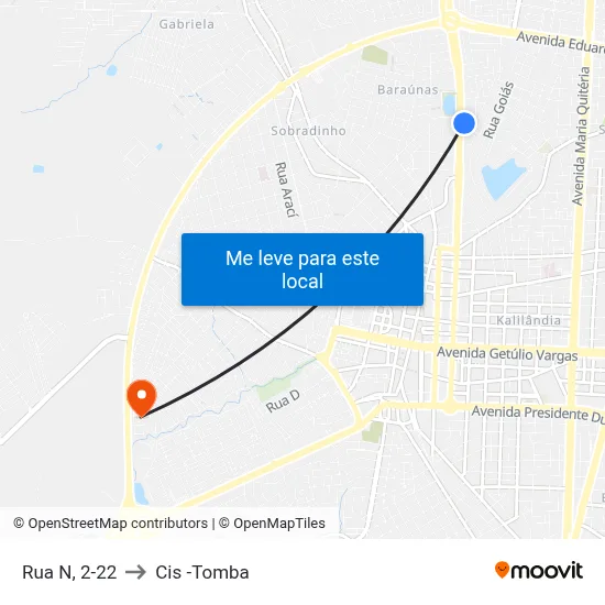 Rua N, 2-22 to Cis -Tomba map