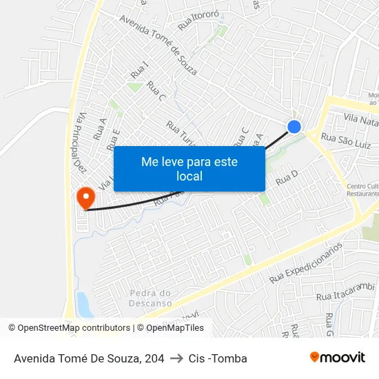 Avenida Tomé De Souza, 204 to Cis -Tomba map