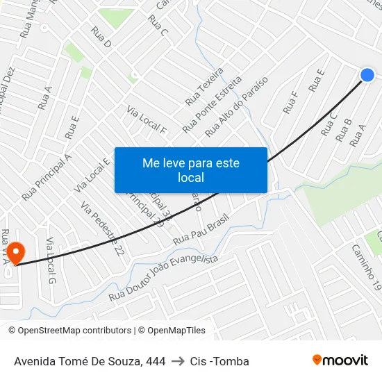 Avenida Tomé De Souza, 444 to Cis -Tomba map
