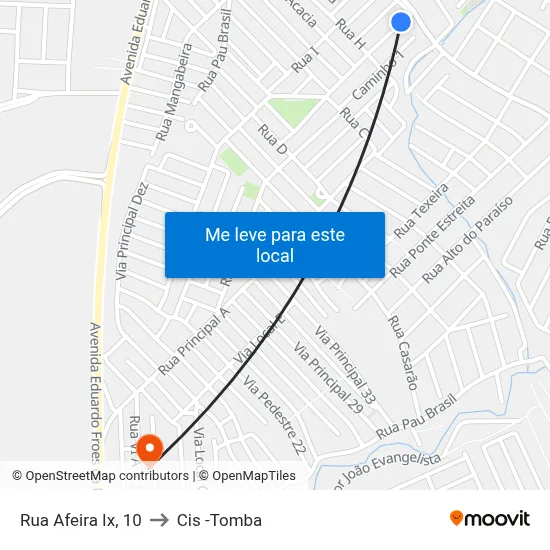 Rua Afeira Ix, 10 to Cis -Tomba map