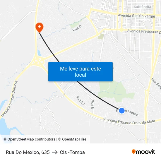 Rua Do México, 635 to Cis -Tomba map