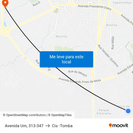 Avenida Um, 313-347 to Cis -Tomba map