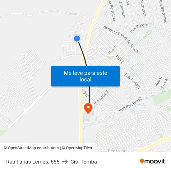 Rua Farias Lemos, 655 to Cis -Tomba map