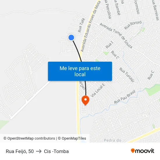Rua Feijó, 50 to Cis -Tomba map