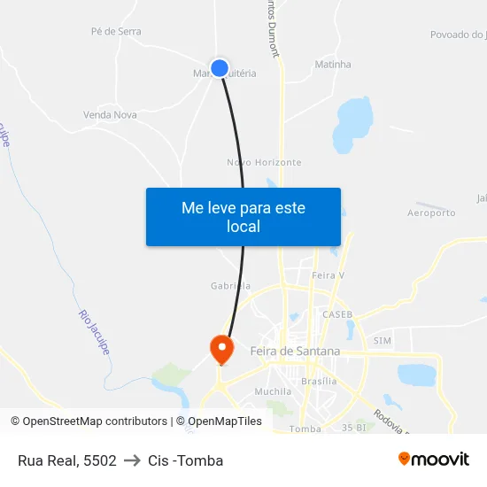 Rua Real, 5502 to Cis -Tomba map