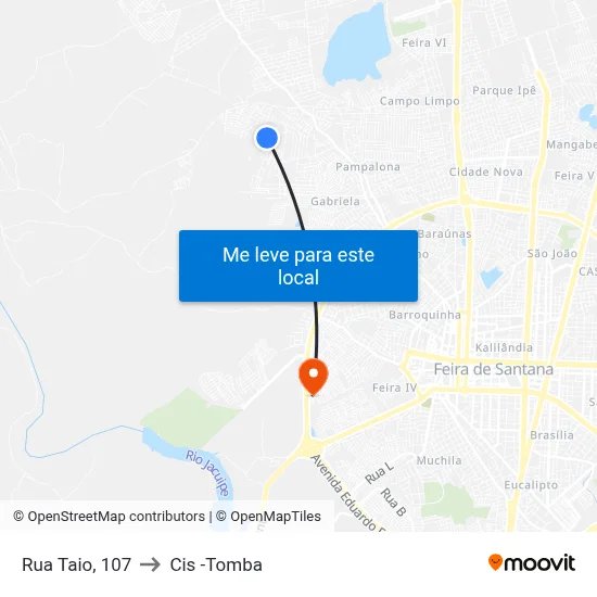 Rua Taio, 107 to Cis -Tomba map