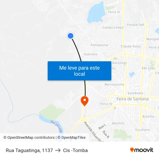 Rua Taguatinga, 1137 to Cis -Tomba map