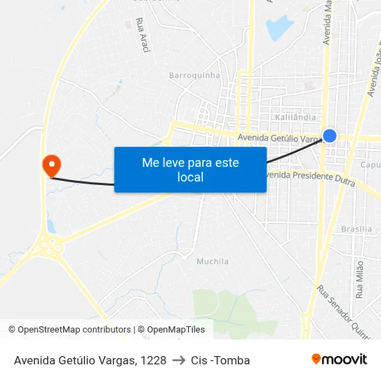 Avenida Getúlio Vargas, 1228 to Cis -Tomba map