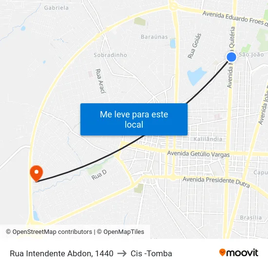 Rua Intendente Abdon, 1440 to Cis -Tomba map
