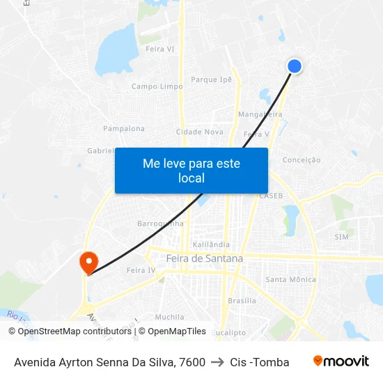 Avenida Ayrton Senna Da Silva, 7600 to Cis -Tomba map