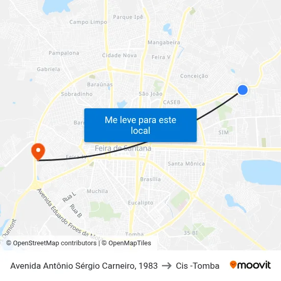 Avenida Antônio Sérgio Carneiro, 1983 to Cis -Tomba map