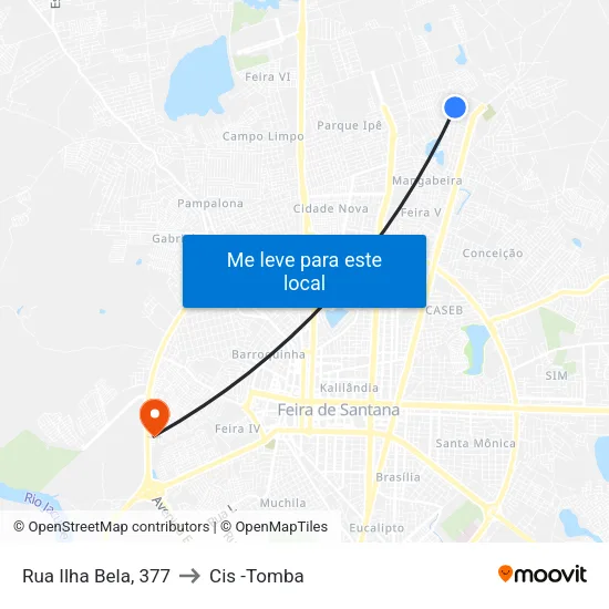 Rua Ilha Bela, 377 to Cis -Tomba map