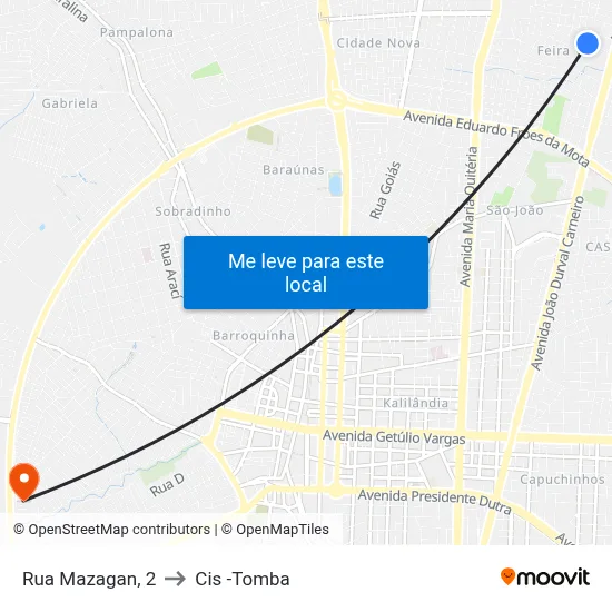 Rua Mazagan, 2 to Cis -Tomba map