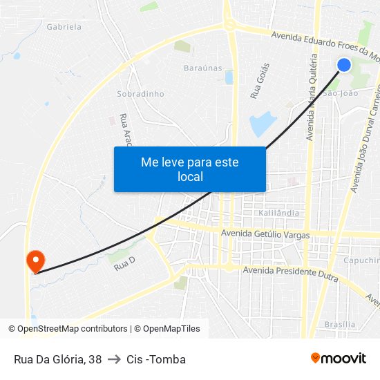 Rua Da Glória, 38 to Cis -Tomba map