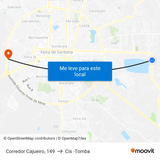 Corredor Cajueiro, 149 to Cis -Tomba map