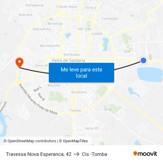 Travessa Nova Esperanca, 42 to Cis -Tomba map
