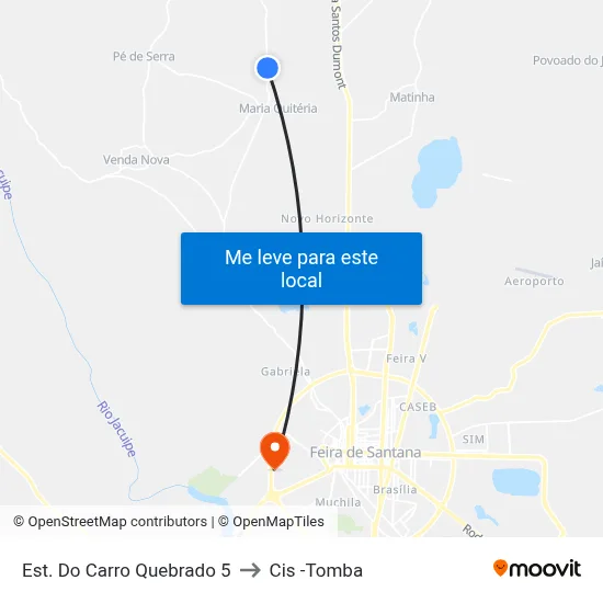 Est. Do Carro Quebrado 5 to Cis -Tomba map