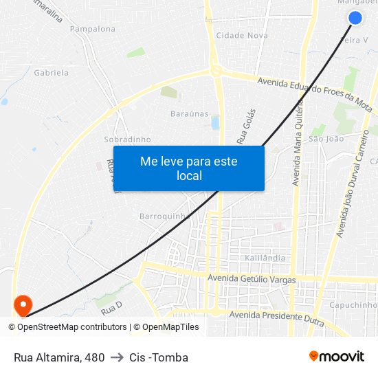 Rua Altamira, 480 to Cis -Tomba map