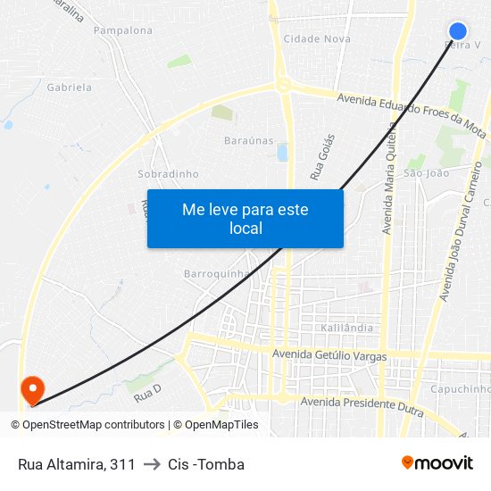 Rua Altamira, 311 to Cis -Tomba map