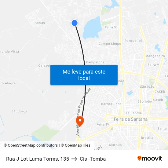 Rua J Lot Luma Torres, 135 to Cis -Tomba map