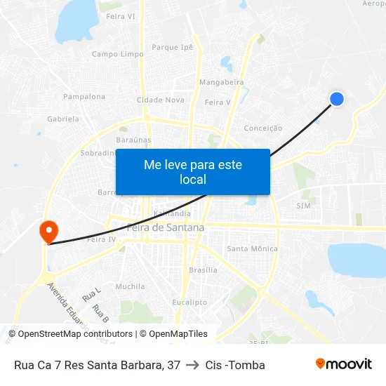 Rua Ca 7 Res Santa Barbara, 37 to Cis -Tomba map