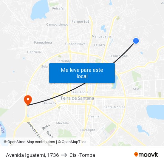 Avenida Iguatemi, 1736 to Cis -Tomba map