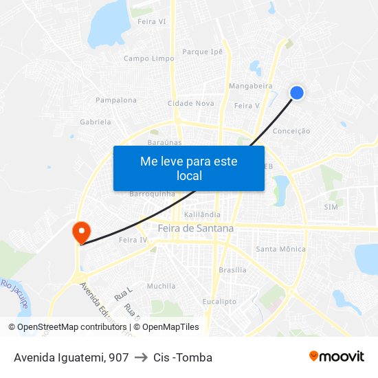 Avenida Iguatemi, 907 to Cis -Tomba map