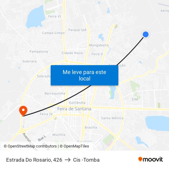 Estrada Do Rosario, 426 to Cis -Tomba map
