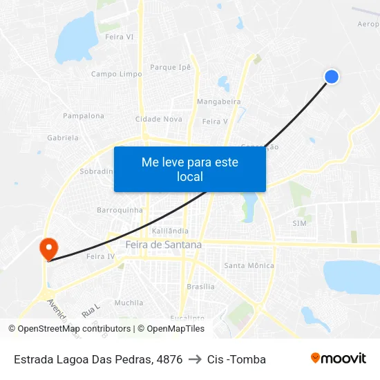 Estrada Lagoa Das Pedras, 4876 to Cis -Tomba map
