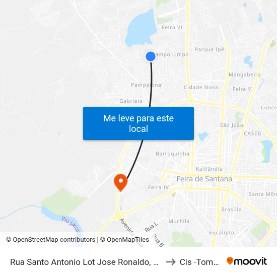 Rua Santo Antonio Lot Jose Ronaldo, 52 to Cis -Tomba map