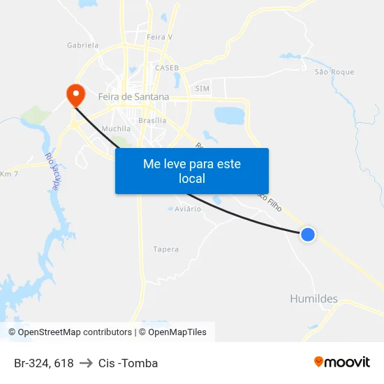 Br-324, 618 to Cis -Tomba map
