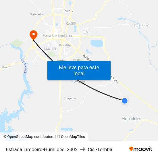 Estrada Limoeiro-Humildes, 2002 to Cis -Tomba map