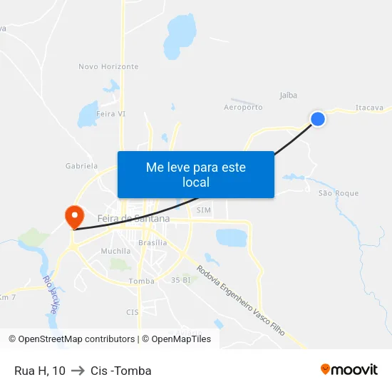 Rua H, 10 to Cis -Tomba map