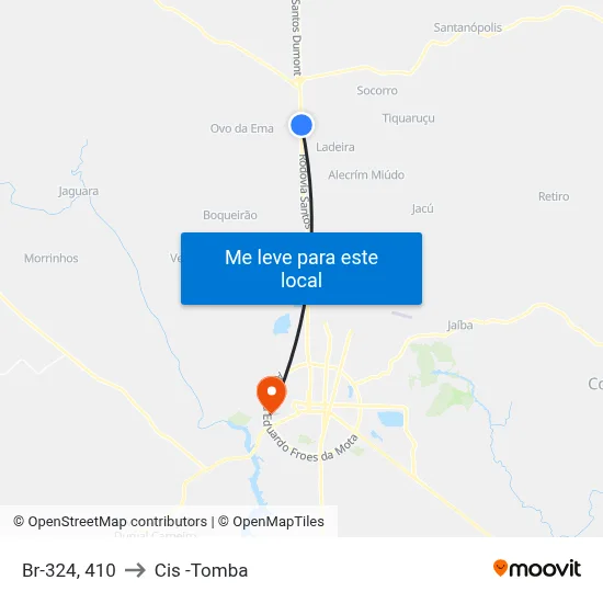Br-324, 410 to Cis -Tomba map