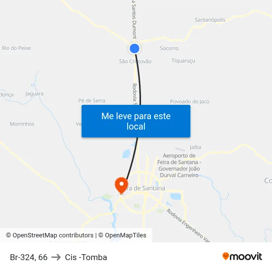 Br-324, 66 to Cis -Tomba map