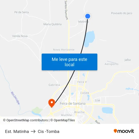 Est. Matinha to Cis -Tomba map