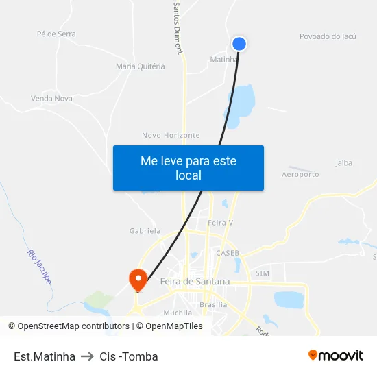 Est.Matinha to Cis -Tomba map
