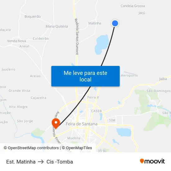 Est. Matinha to Cis -Tomba map
