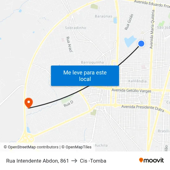 Rua Intendente Abdon, 861 to Cis -Tomba map