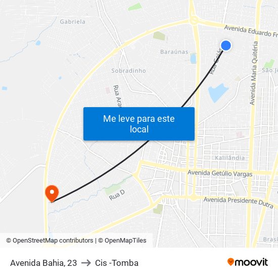 Avenida Bahia, 23 to Cis -Tomba map