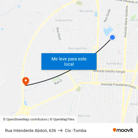 Rua Intendente Abdon, 636 to Cis -Tomba map