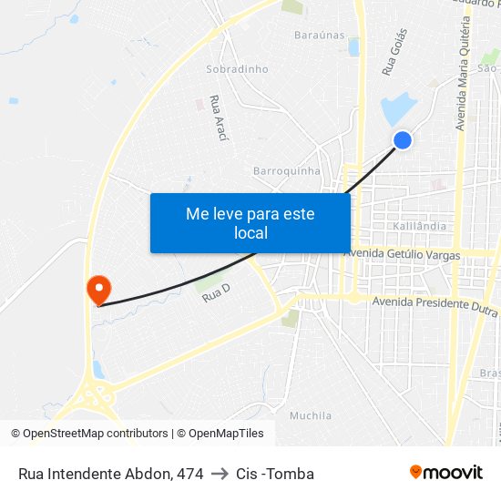 Rua Intendente Abdon, 474 to Cis -Tomba map