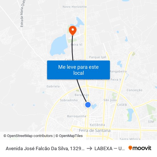 Avenida José Falcão Da Silva, 1329-1331 to LABEXA — UEFS map