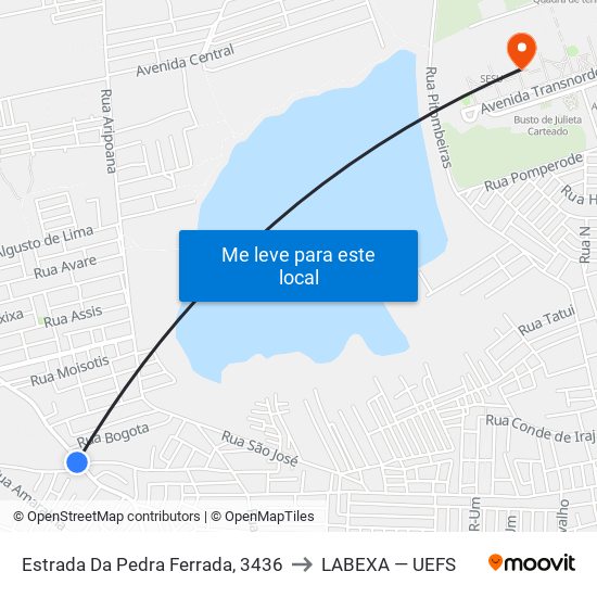 Estrada Da Pedra Ferrada, 3436 to LABEXA — UEFS map