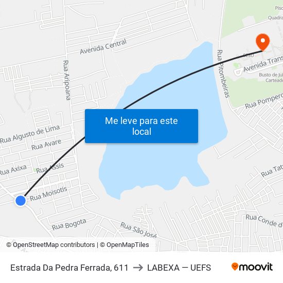 Estrada Da Pedra Ferrada, 611 to LABEXA — UEFS map